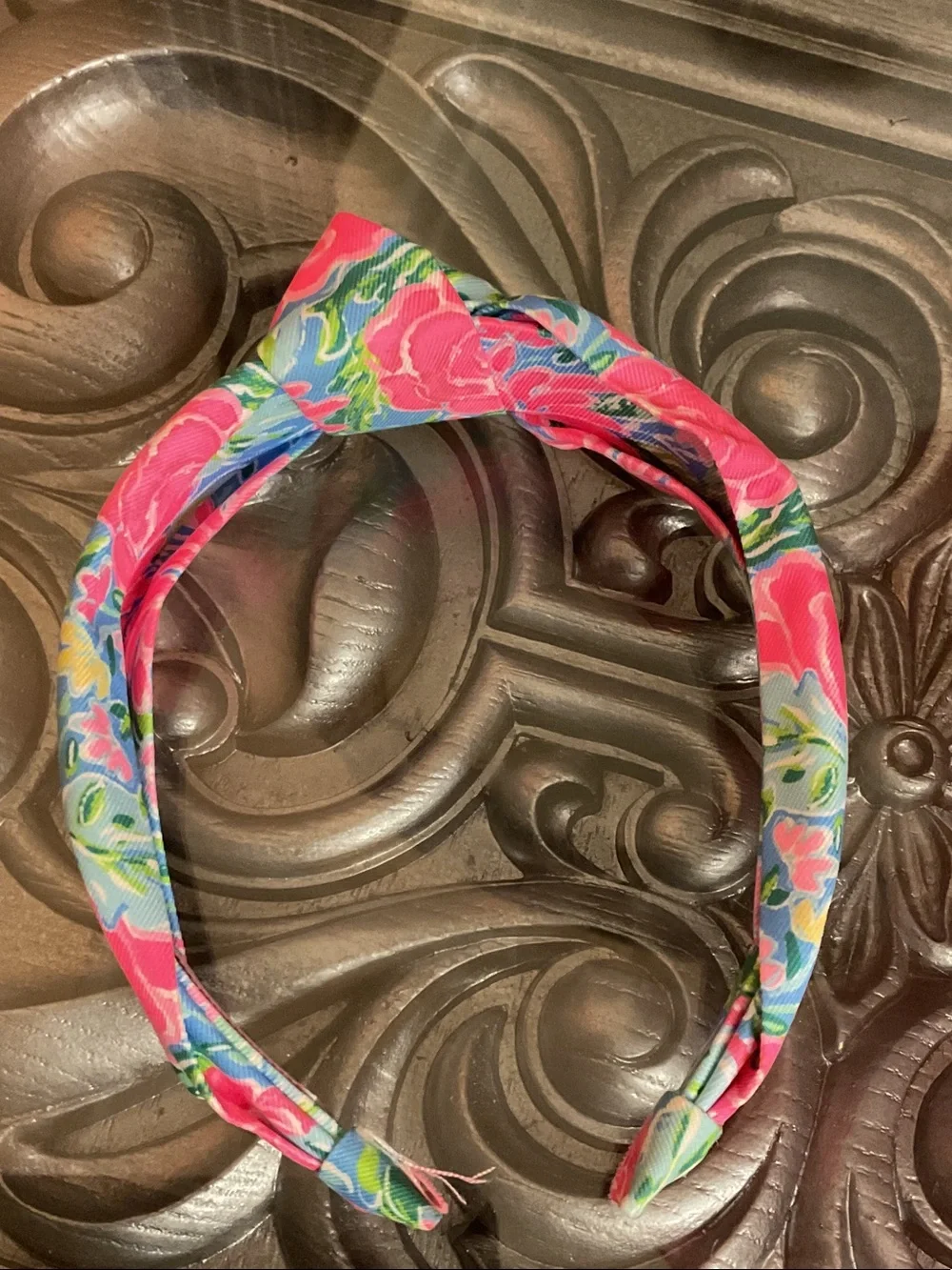 Lilly Pulitzer Pink & Blue Floral Twisted Headband